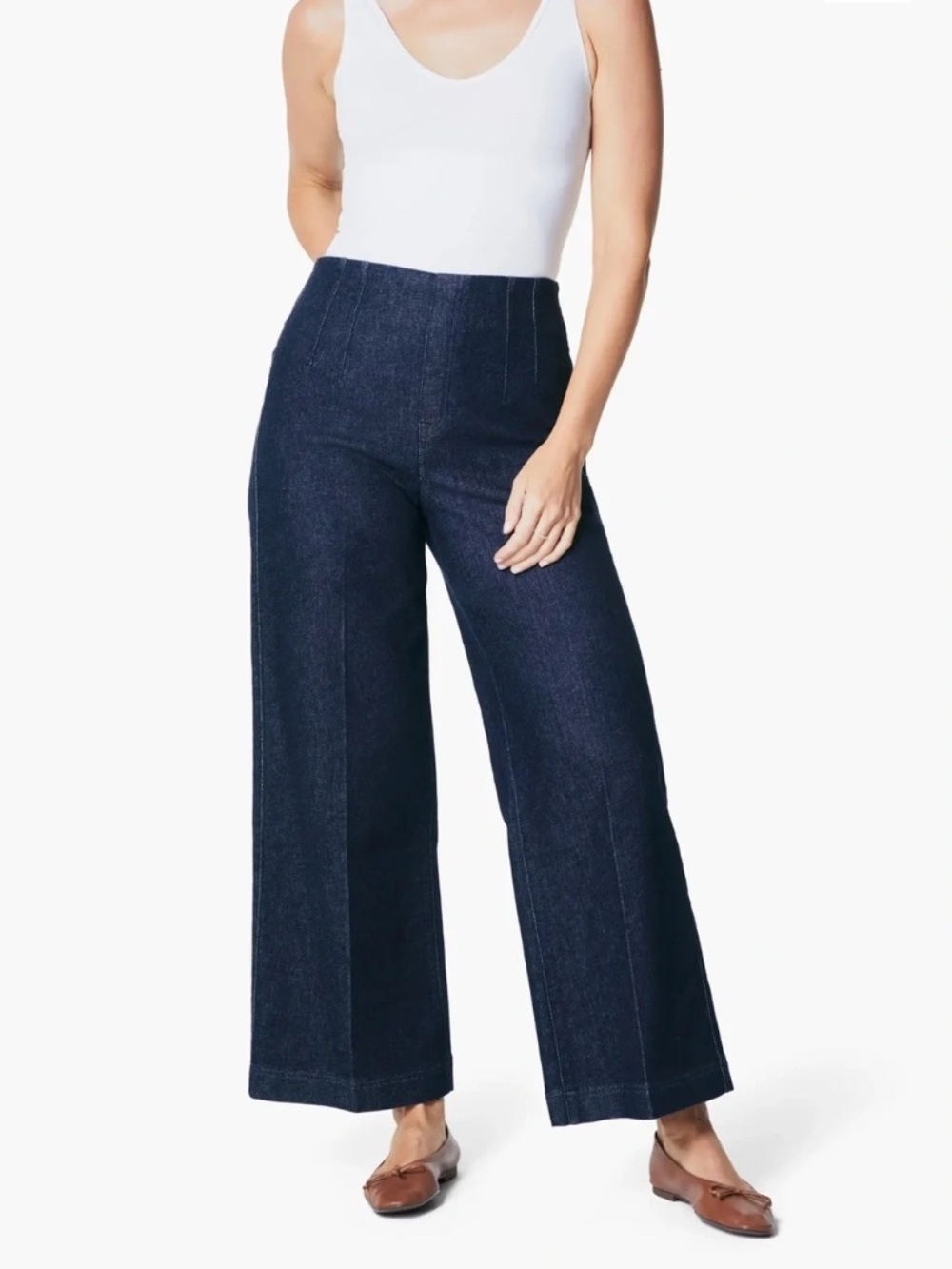 *NWT* SPANX raw indigo wide leg jeans denim, Large